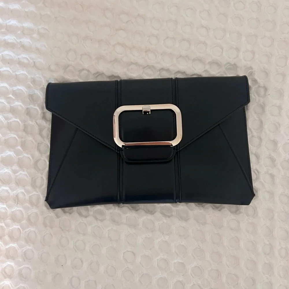 Banana Republic Black Clutch with Silver Accent